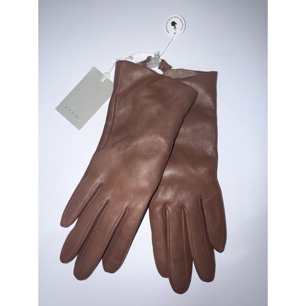 $99 NORDSTROM Leather Gloves Cashmereโ Lined Touch Screen Compatible 6 L
